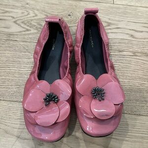 Tory Burch pink flats with flower detail size 8.5